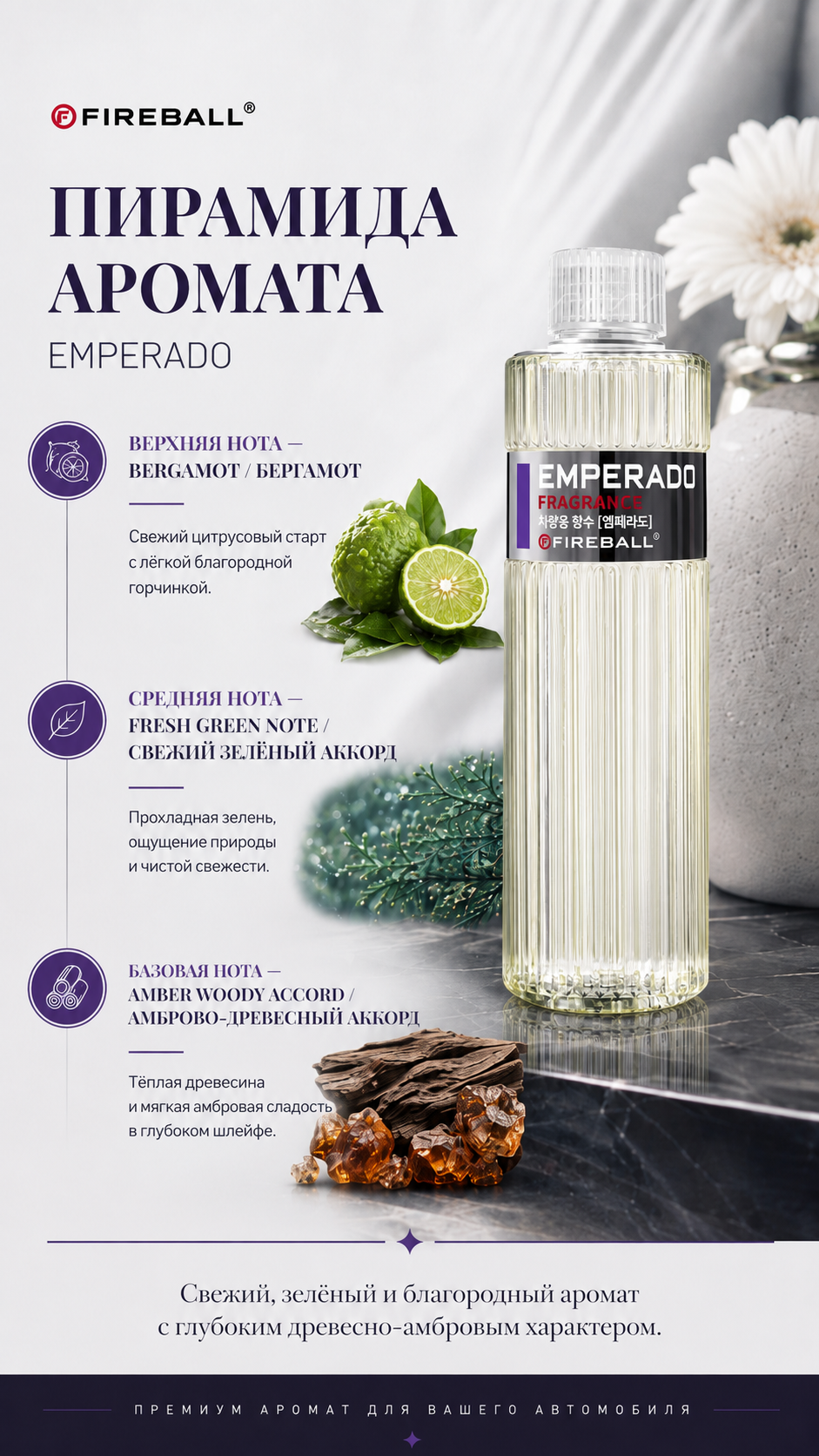 FIREBALL Emperado Fragrance - Ароматизатор для автомобиля, 500 мл